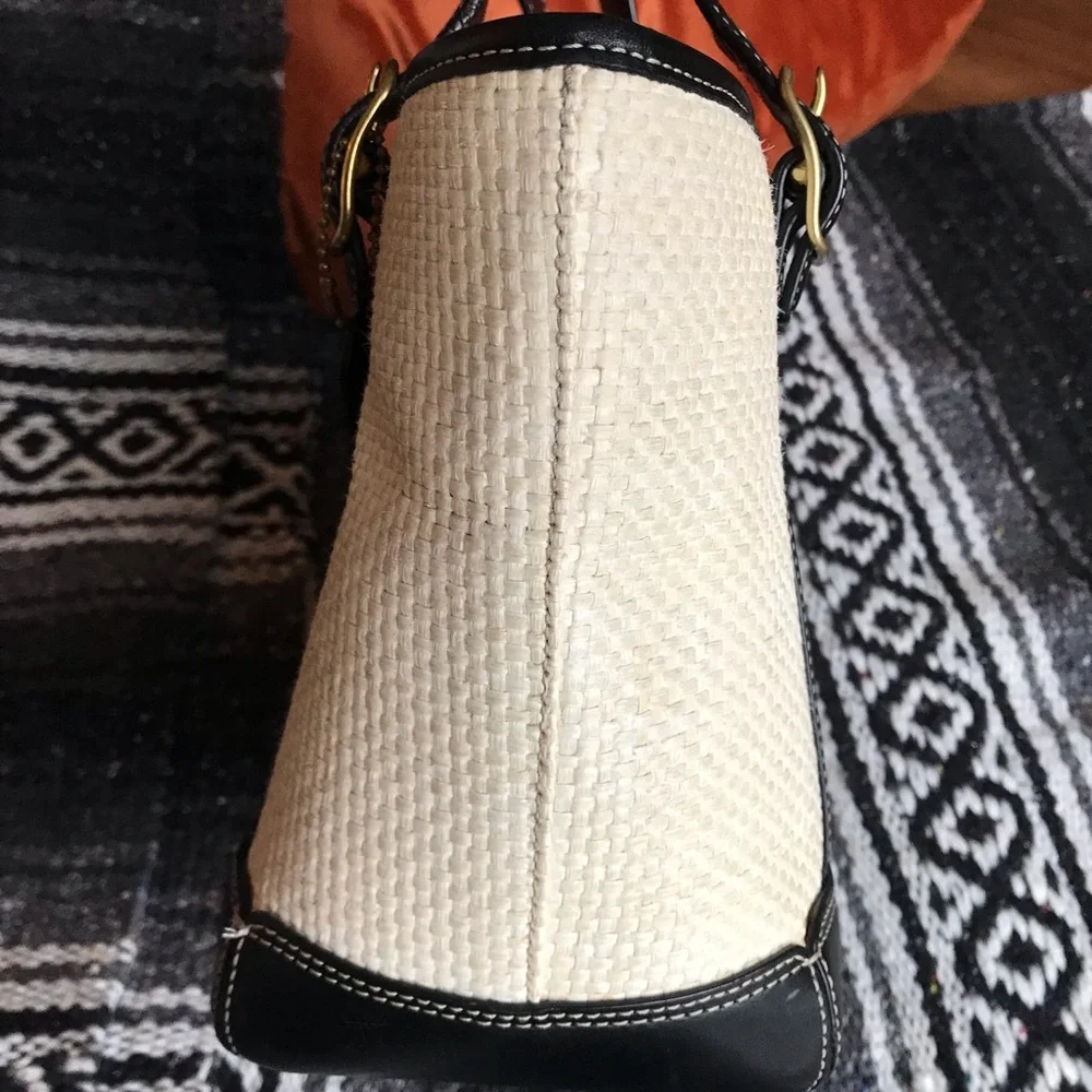 Coach Legacy Vintage Straw And Leather Small Tote, 8909 - Picture 7 of 15